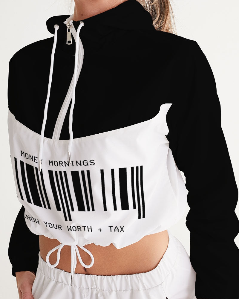 KNOW YOUR WORTH Women's Cropped Windbreaker